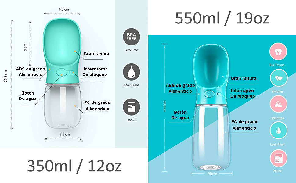 Bebedero portable 550ml - miscompritasweb