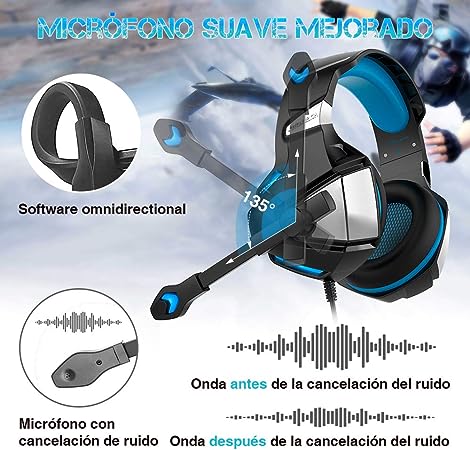 Auriculares PS4, XBOX, ONE, PC, diadema gamer con micrófono USB LEDS - miscompritasweb