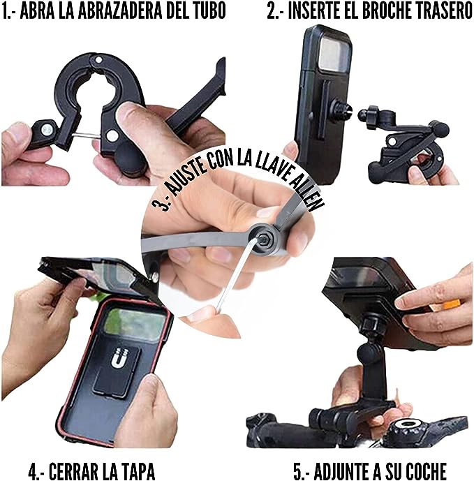 Soporte impermeable de celular para moto y bicicleta - miscompritasweb